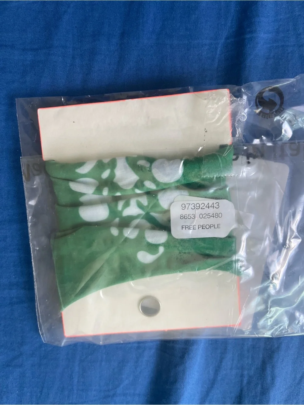 FP Movement by Free People Rumble Hair Tie Green Big Logo NWT